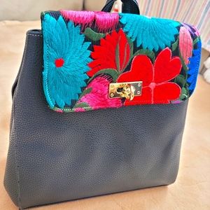 Mexican embroidered backpack